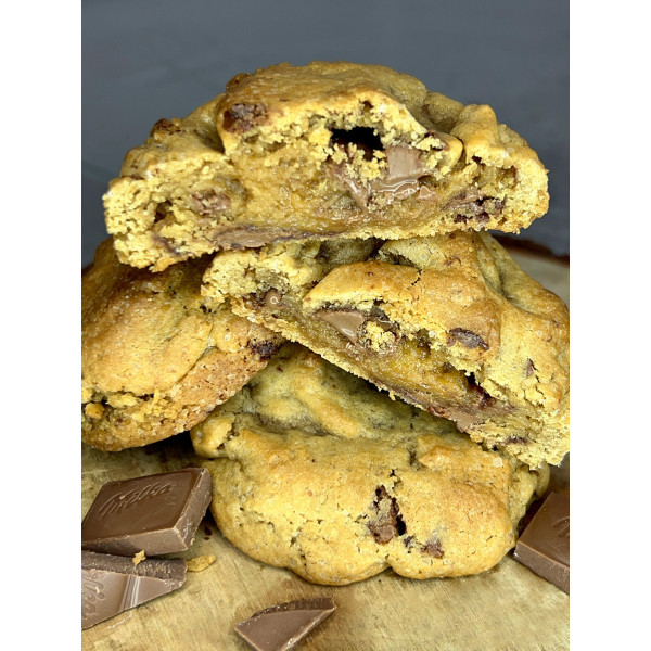 Le cookie traditionnel américain vanille et chocolat au lait Milka.