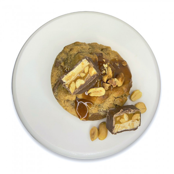 Le cookie au beurre de cacahuètes et nappage de caramel